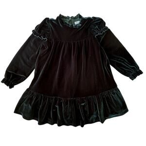 Abel & Lula Girl's Dark Green Velvet Party Dress EUC 6